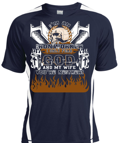 I'm An Ironworker T Shirt, God And My Wife T Shirt, Cool Shirt