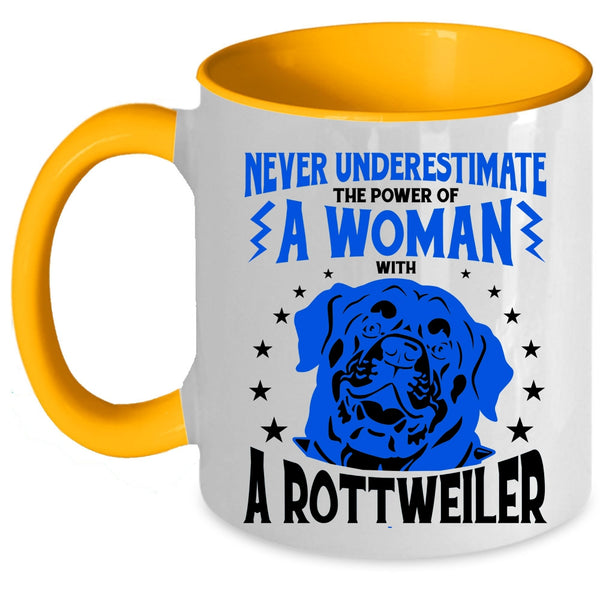 The Power Of A Woman With A Rottweiler Mug, Cool Dogs Cup