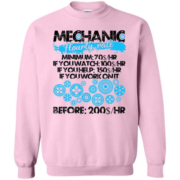 Coolest Mechanic T Shirt, Mechanic Hourly Rate Sweatshirt