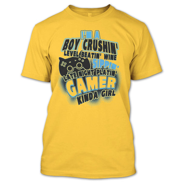 I'm A Boy Crushin' T Shirt, Coolest Gaming Girl T Shirt