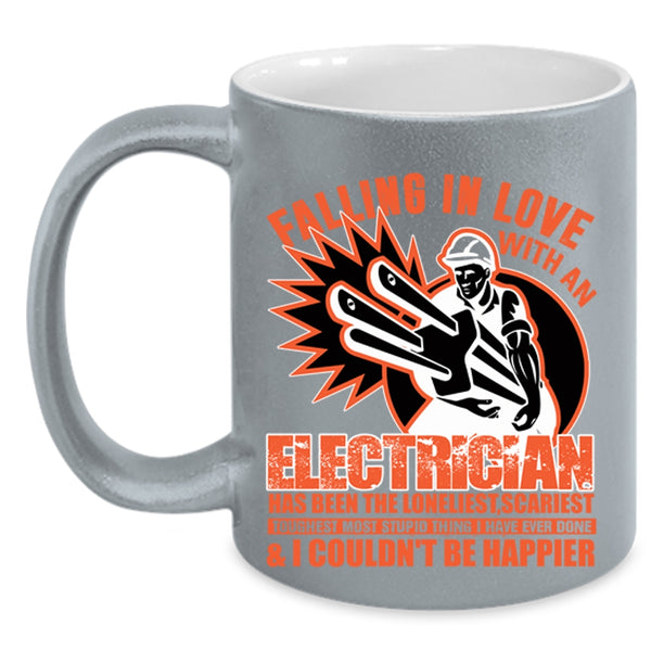 I Love My Electrician Coffee Mug, Falling In Love With An Electrician Accent Mug
