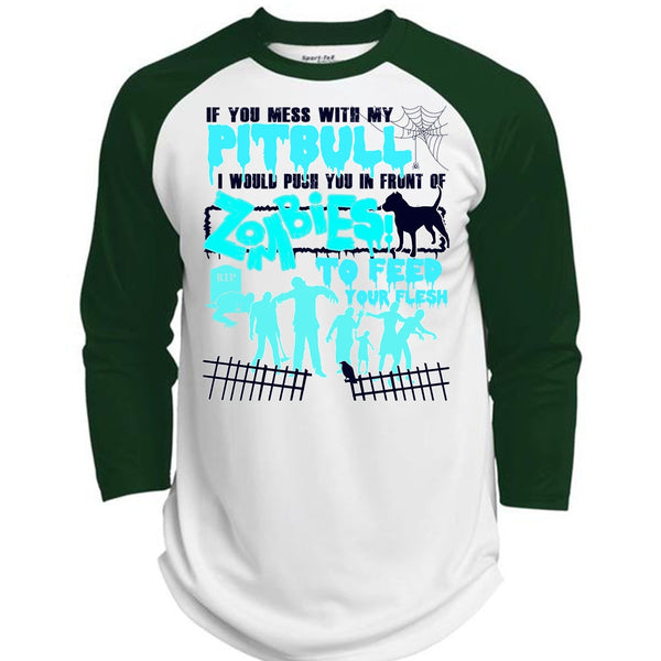 You Mess With My Pit Bull T Shirt, I Love Pit Bull T Shirt, Awesome T-Shirts  (Polyester Game Baseball Jersey)