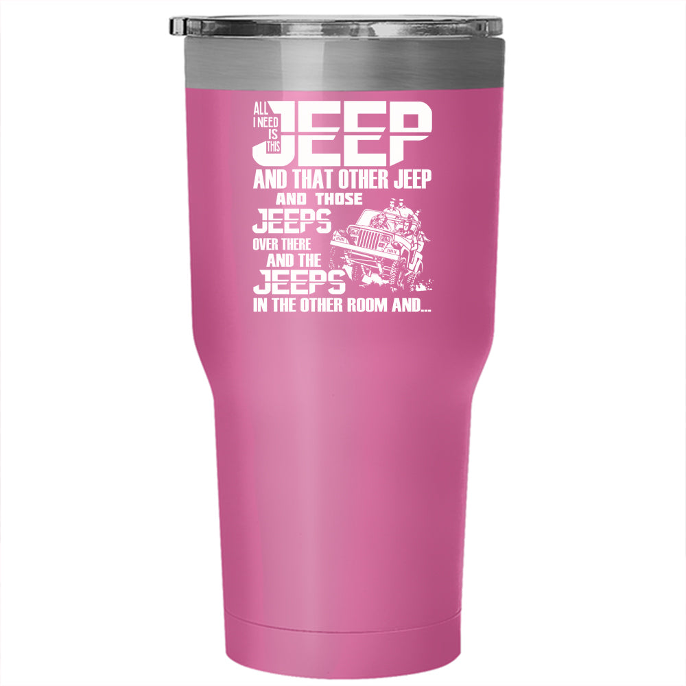 Pink Jeep tumbler