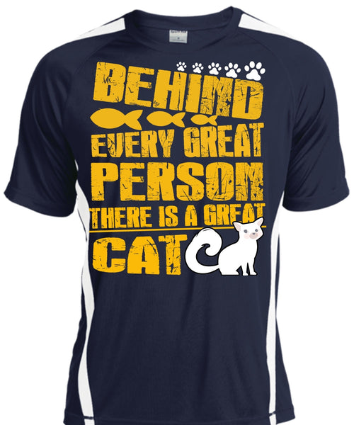 There Is A Great Cat T Shirt, Behind Every Great Person T Shirt, Cool Shirt