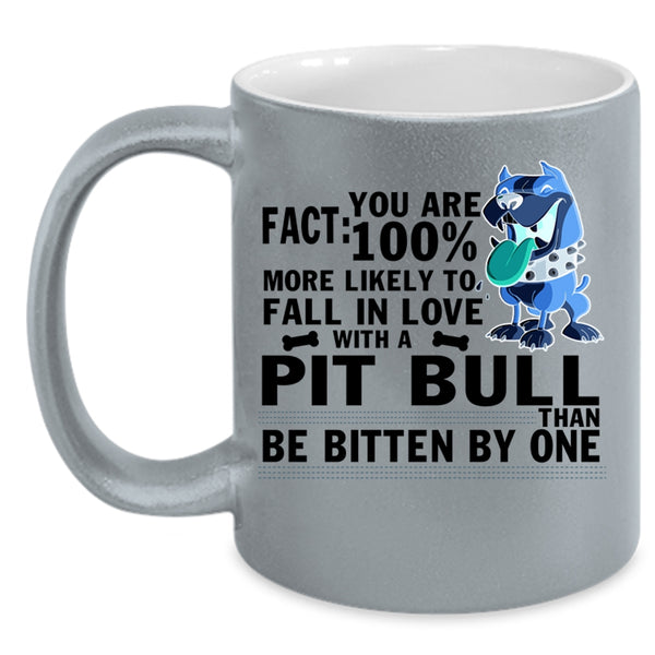 Cute Pitbull Lover Coffee Mug, Fall In Love With A Pit Bull Accent Mug