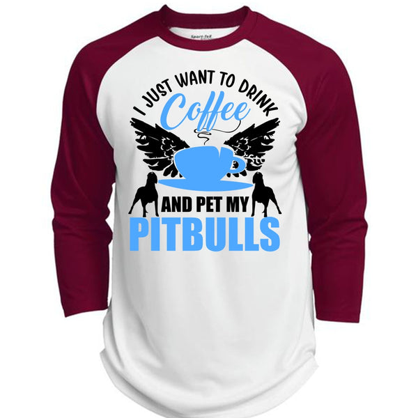 I Just Want To Drink Coffee T Shirt, I Love Pit Bull T Shirt, Awesome T-Shirts  (Polyester Game Baseball Jersey)