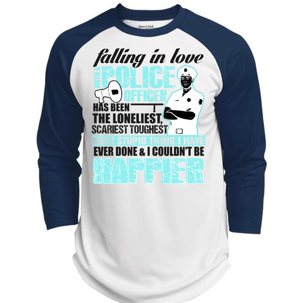 Falling In Love With A Police Officer T Shirt, I Love Police T Shirt, Awesome T-Shirts  (Polyester Game Baseball Jersey)