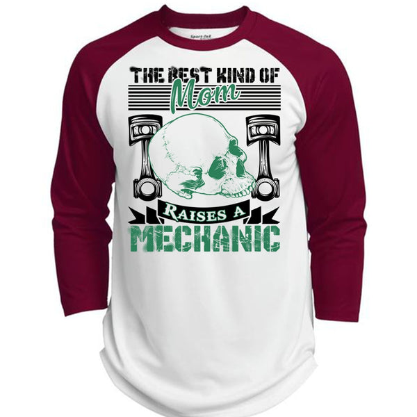 Mom Raises A Mechanic T Shirt, I Love Mechanic T Shirt, Awesome T-Shirts  (Polyester Game Baseball Jersey)