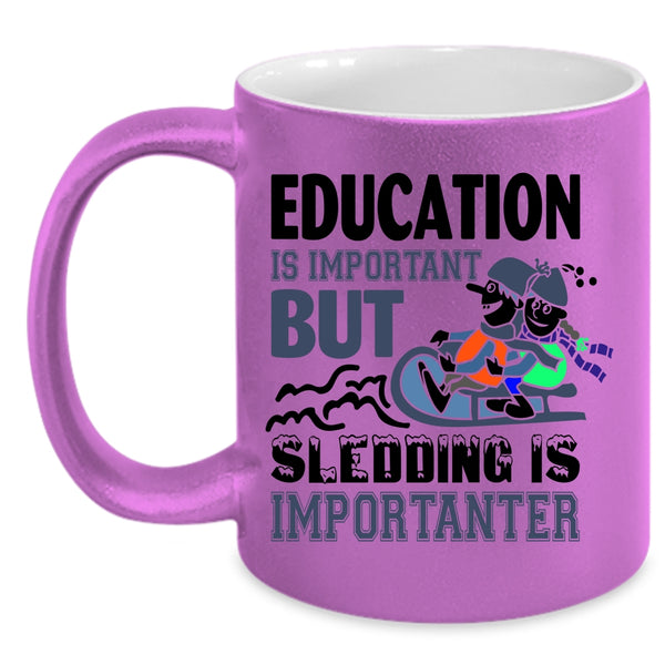Education Is Important But Sledding Is Importanter Cup