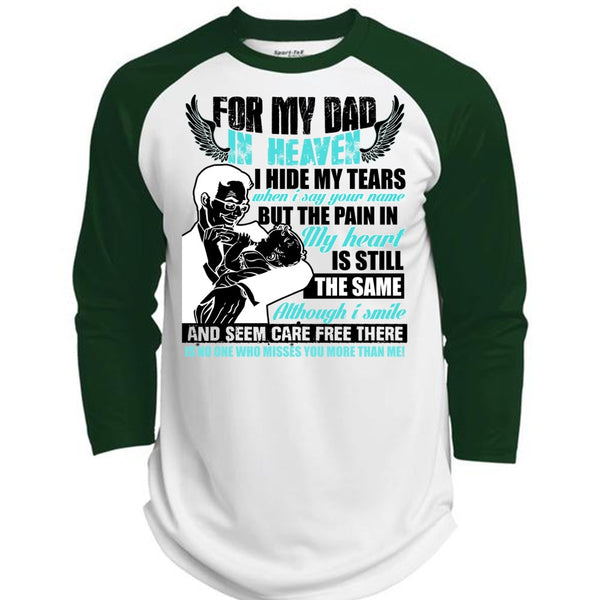 For My Dad In Heaven T Shirt, I Love My Dad T Shirt, Awesome T-Shirts  (Polyester Game Baseball Jersey)