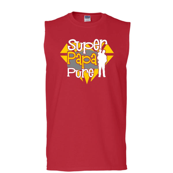 Papa Pure T Shirt, Father's Day Gift Tank Top (Men's Cotton Sleeveless)
