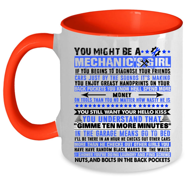 Cool Couple Coffee Mug, You Might Be A Mechanic's Girl Accent Mug