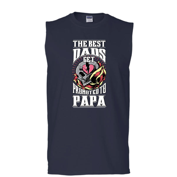 The Best Dad T Shirt, Get Promoted To Papa T Shirt, Cool T Shirt (Men's Cotton Sleeveless)