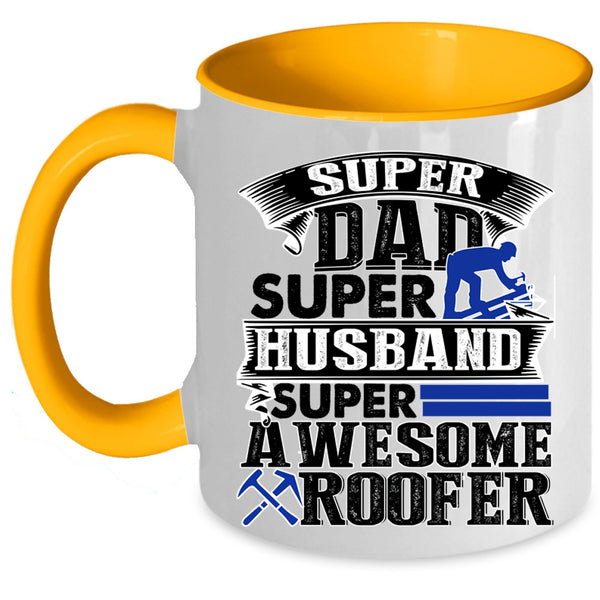 Awesome Roofer Coffee Mug, Dad Husband Accent Mug