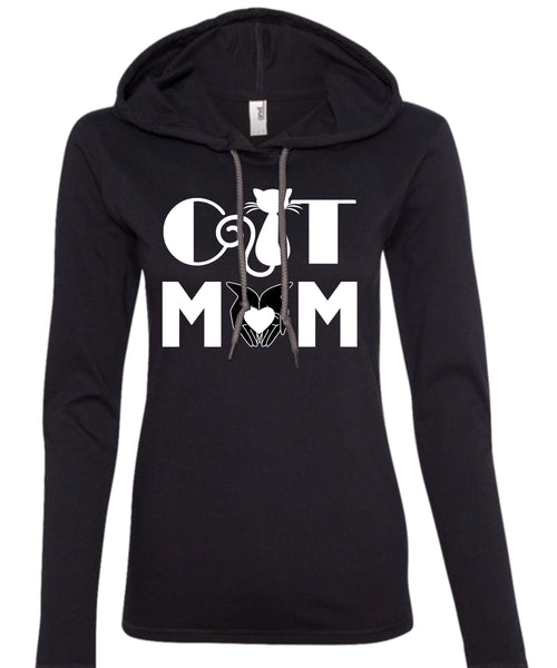 Cat Mom T Shirt, Family T Shirt, Being A Mom T Shirt (Anvil Ladies Ringspun Hooded)