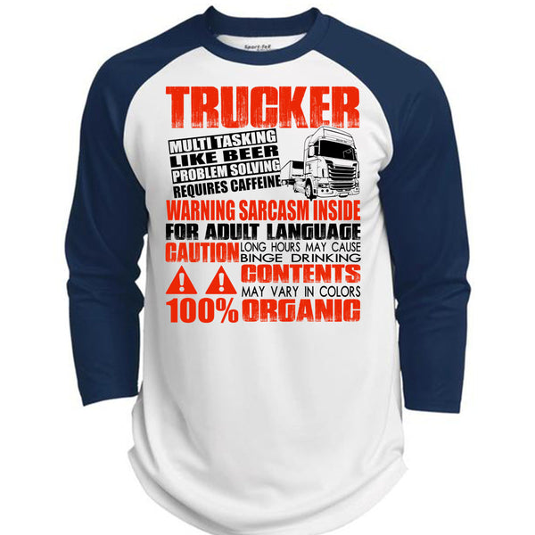 Trucker Multitasking Like Beer T Shirt, Adult Language T Shirt, Awesome T-Shirts  (Polyester Game Baseball Jersey)
