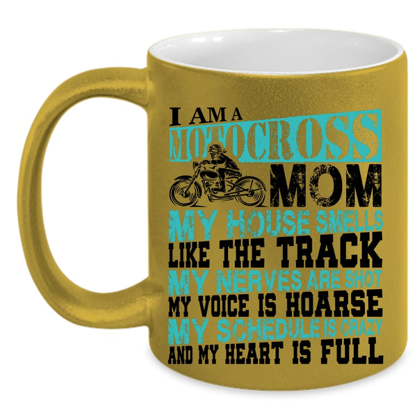 Funny Gift For Mom Coffee Mug, I Am A Motocross Mom Accent Mug