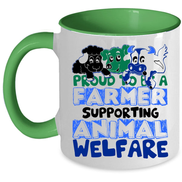 Supporting Animal Coffee Mug, Proud To Be A Farmer Accent Mug