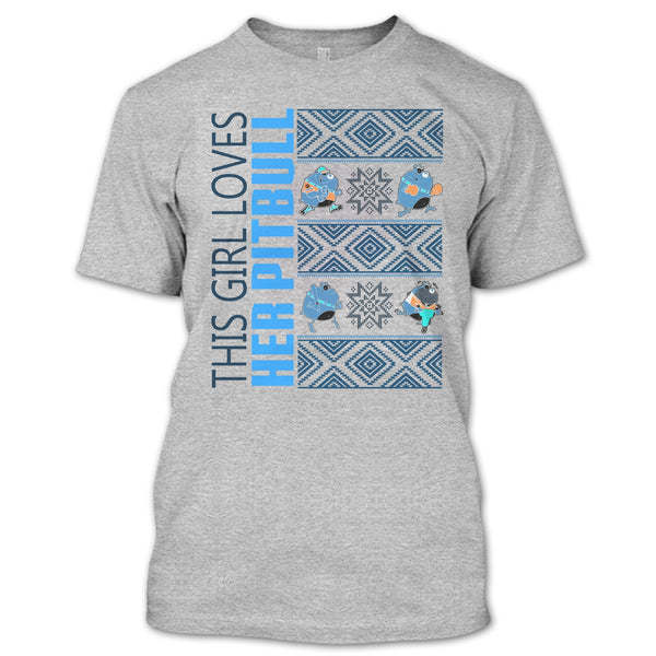 This Girl Loves Her Pitbull T Shirt, Pitbull Merry Christmas T Shirt