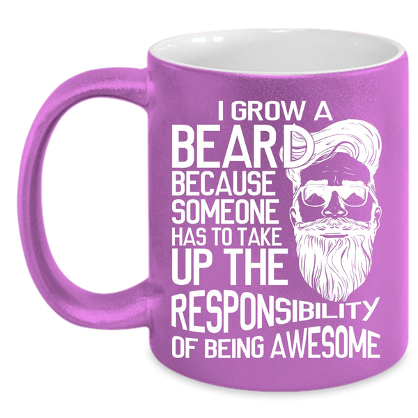 I Grow Beard Coffee Mug, Best Gift For Bearded Men Coffee Cup