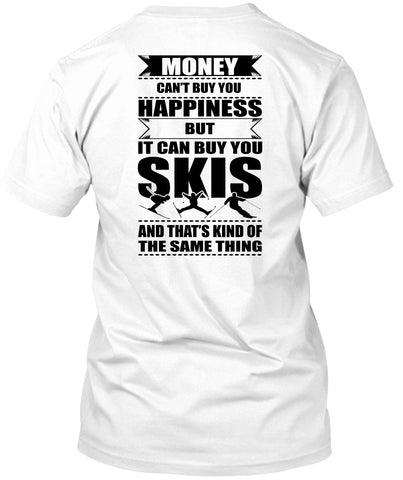 A black t-shirt with the shopify logo