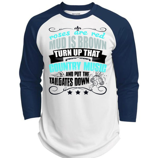 Country Music And Put The Tailgates Down T Shirt, I Love Music T Shirt, Awesome T-Shirts  (Polyester Game Baseball Jersey)