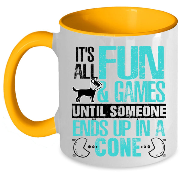 Funny Gaming Coffee Mug, It's All Fun And Games Accent Mug