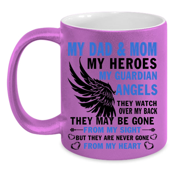 They Are Never Gone From My Heart Coffee Mug, Dad And Mom Accent Mug