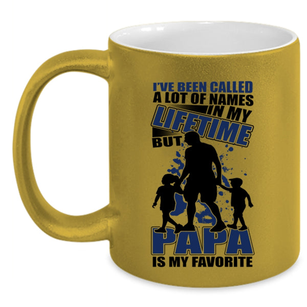 Gift For Dad Coffee Mug, Papa Is My Favorite Name Accent Mug