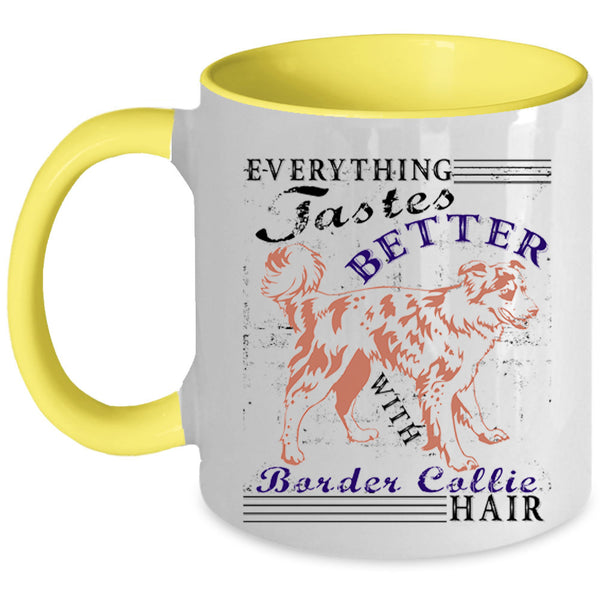 Gift For Border Collie Owner Coffee Mug, Border Collie Hair Accent Mug