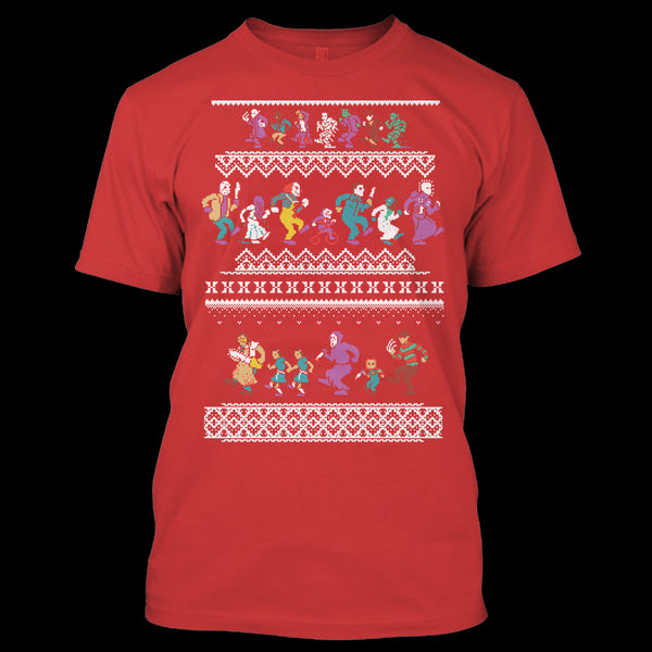 A black t-shirt with the shopify logo