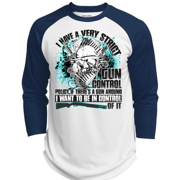 I Have A Very Strict Gun Control T Shirt, I Love Veteran T Shirt, Awesome T-Shirts  (Polyester Game Baseball Jersey)