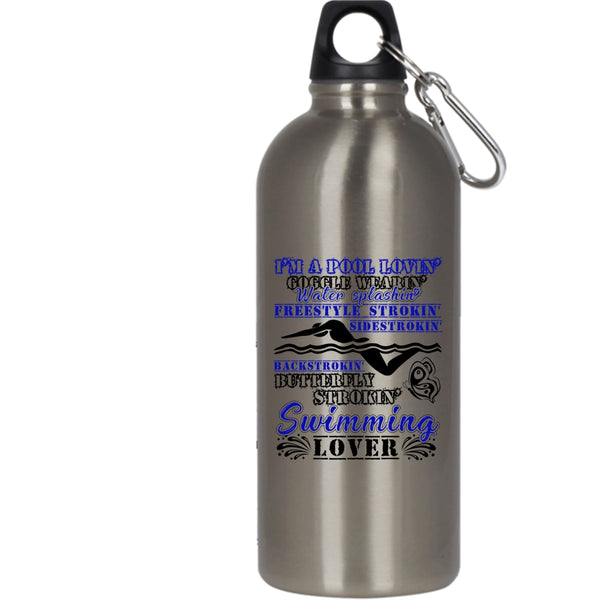 I'm A Pool Loving 20 oz Stainless Steel Bottle,I'm A Swimming Lover Outdoor Sports Water Bottle