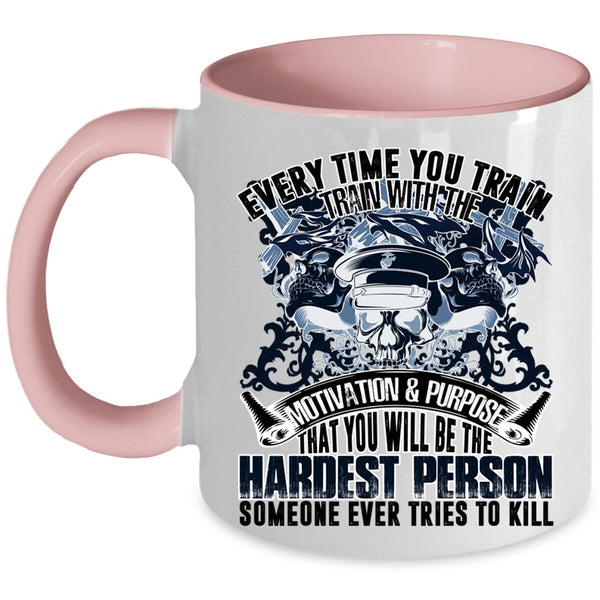 Train With The Motivation And Purpose Coffee Mug, Every Time Train Accent Mug