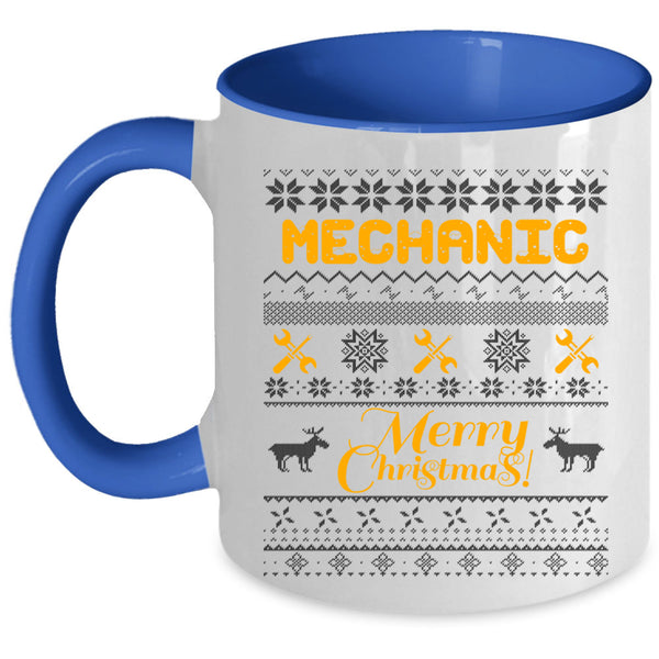Merry Christmas Coffee Mug, Mechanic Accent Mug