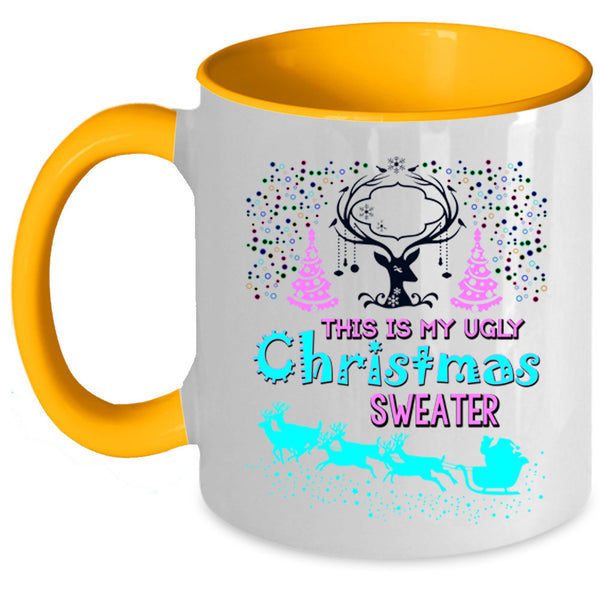 Cute Christmas Coffee Mug, This Is My Ugly Christmas Sweater Accent Mug