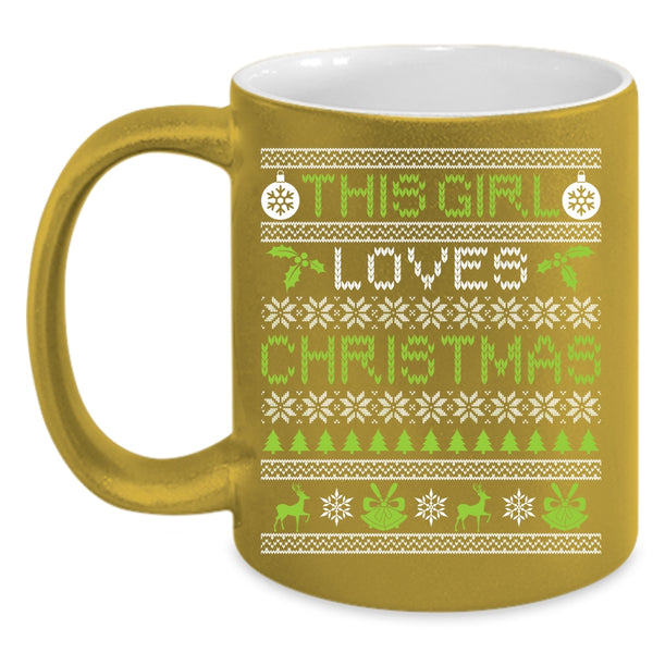 This Girl Loves Christmas Coffee Mug, Beautiful Girls Coffee Cup