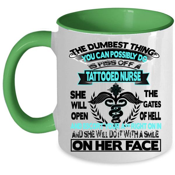 Awesome Gift for Nurses Coffee Mug, Tattooed Nurse Accent Mug