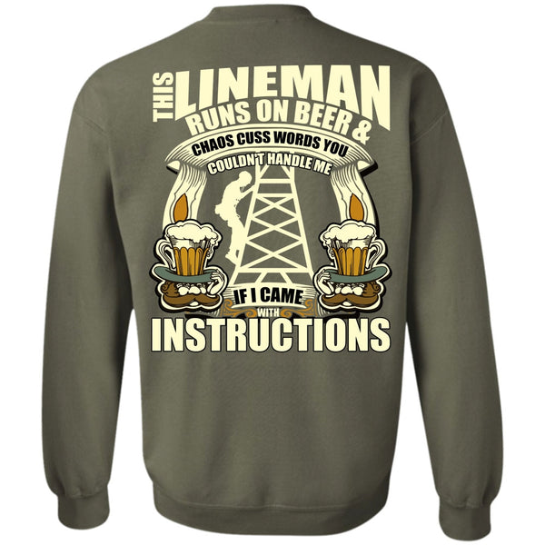I Came With Instructions T Shirt, I Love Lineman Sweatshirt