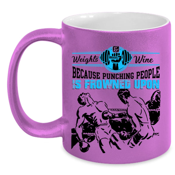 Cool Gift For My Son Coffee Mug, Weights Wine Accent Mug