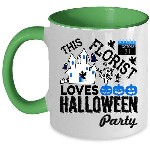 Scary Coffee Mug, This Florist Loves Halloween Party Accent Mug
