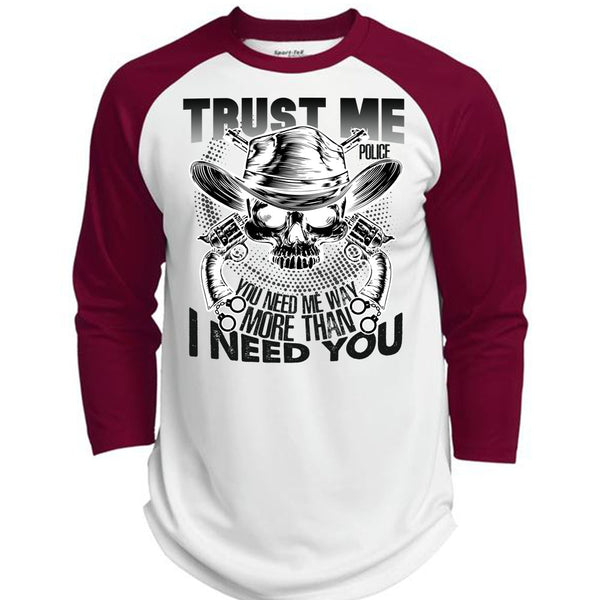 Trust Me Police T Shirt, I Love Police T Shirt, Awesome T-Shirts  (Polyester Game Baseball Jersey)