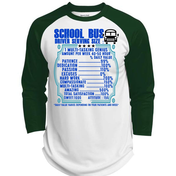 School Bus Driver Serving Size T Shirt, I Love Bus T Shirt, Awesome T-Shirts  (Polyester Game Baseball Jersey)