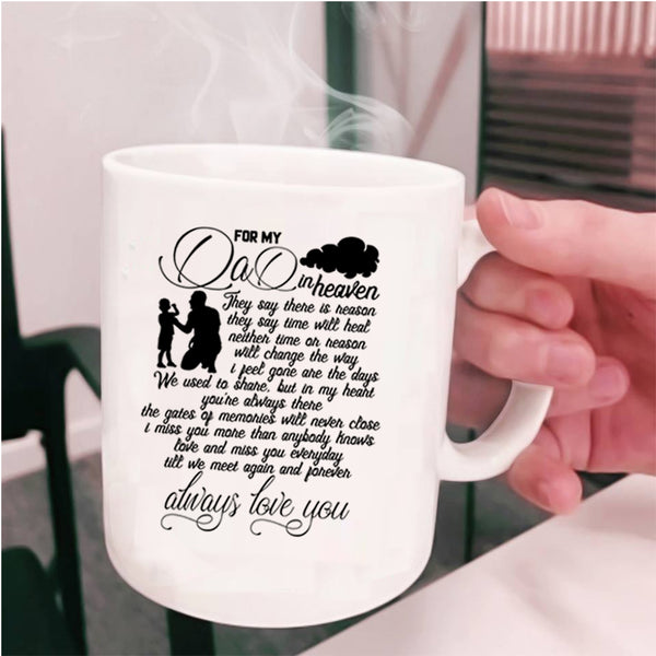 Cool Gift For My Children Coffee Mug, For My Dad In Heaven Cup