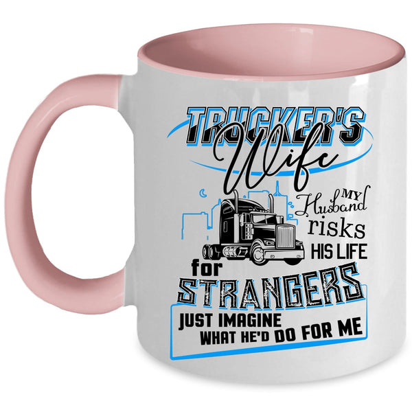 Beautiful Trucker's Wife Coffee Mug, Trucker's Wife Accent Mug