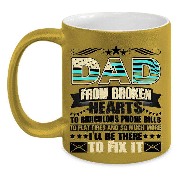 Awesome Father Coffee Mug, Dad From Broken Hearts Accent Mug