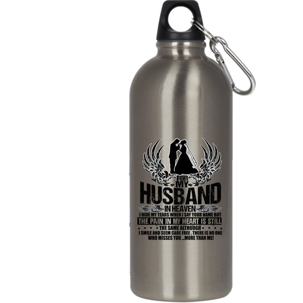 For My Husband In Heaven 20 oz Stainless Steel Bottle,Awesome Wife Outdoor Sports Water Bottle