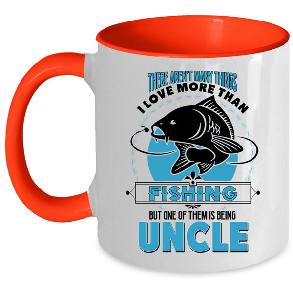 I Love Being Uncle Coffee Mug, I Love Fishing Accent Mug