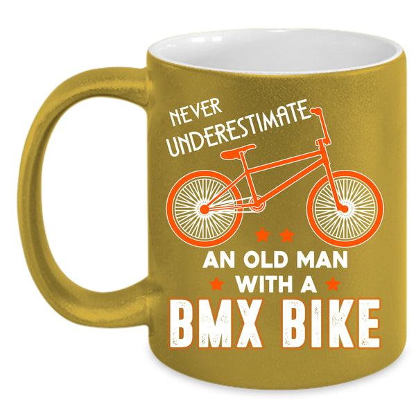 An Old Man With A BMX Bike Coffee Mug, Funny Grandpa Coffee Cup