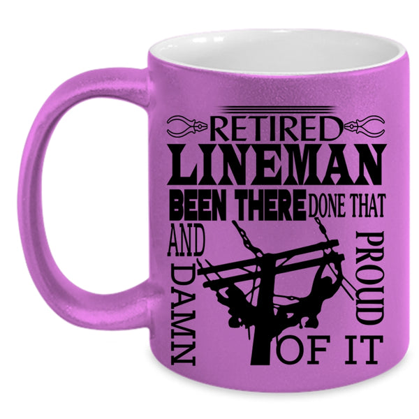 Awesome Retirement Coffee Mug, Retired Lineman Accent Mug